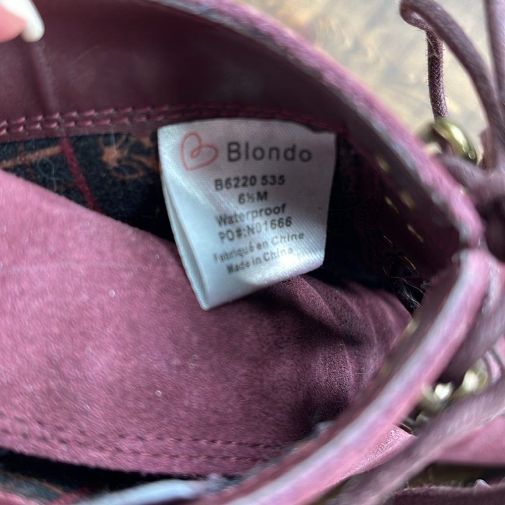 Plum waterproof faux suede bootie - Picture 6 of 7
